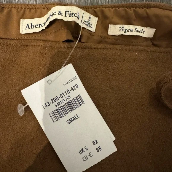 Abercrombie & Fitch Brown Vegan Suede Wrap Skort - NWT - Picture 6 of 6